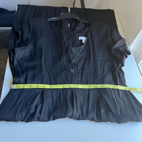 Vintage 90s Goth Express Black Rose Maxi Y2K Jumpsuit Black 13 / 14 - Picture 12 of 13